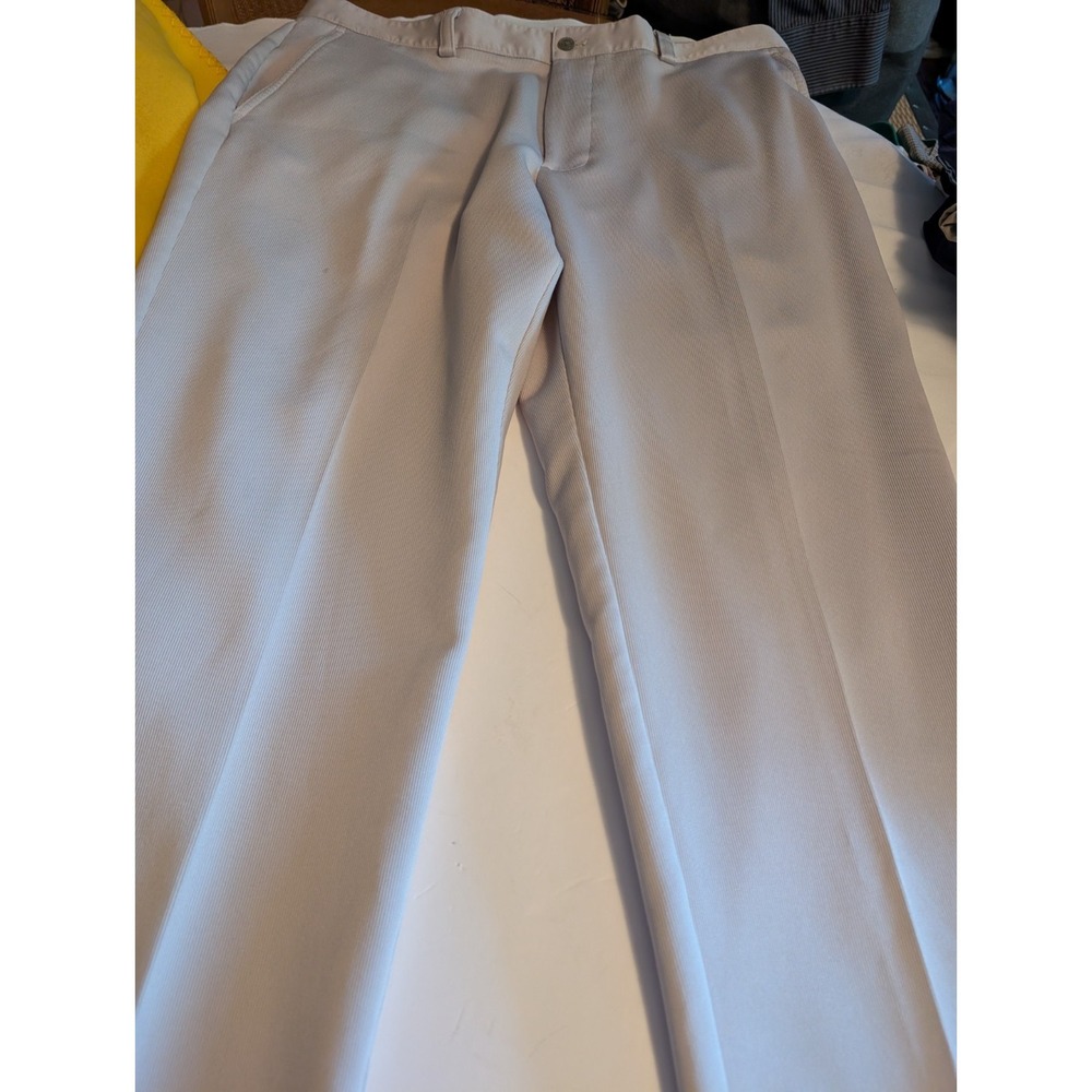 Izod Stretch Corduroy Straight Leg Pants Flat Front Cream 36X30 A